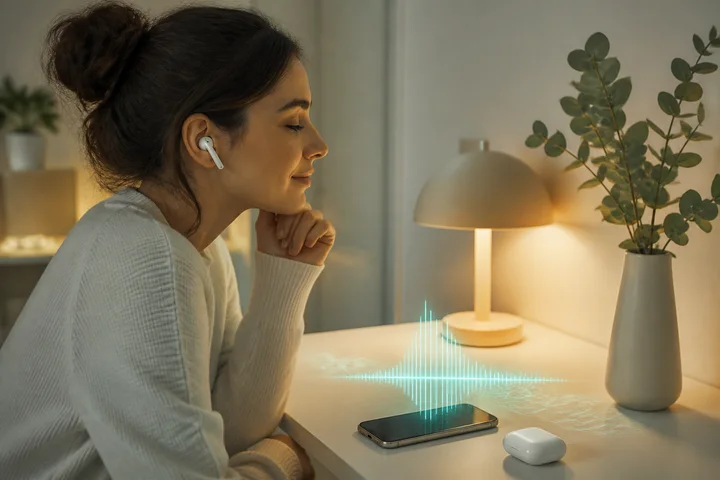 Wireless earbuds with soft sound waves